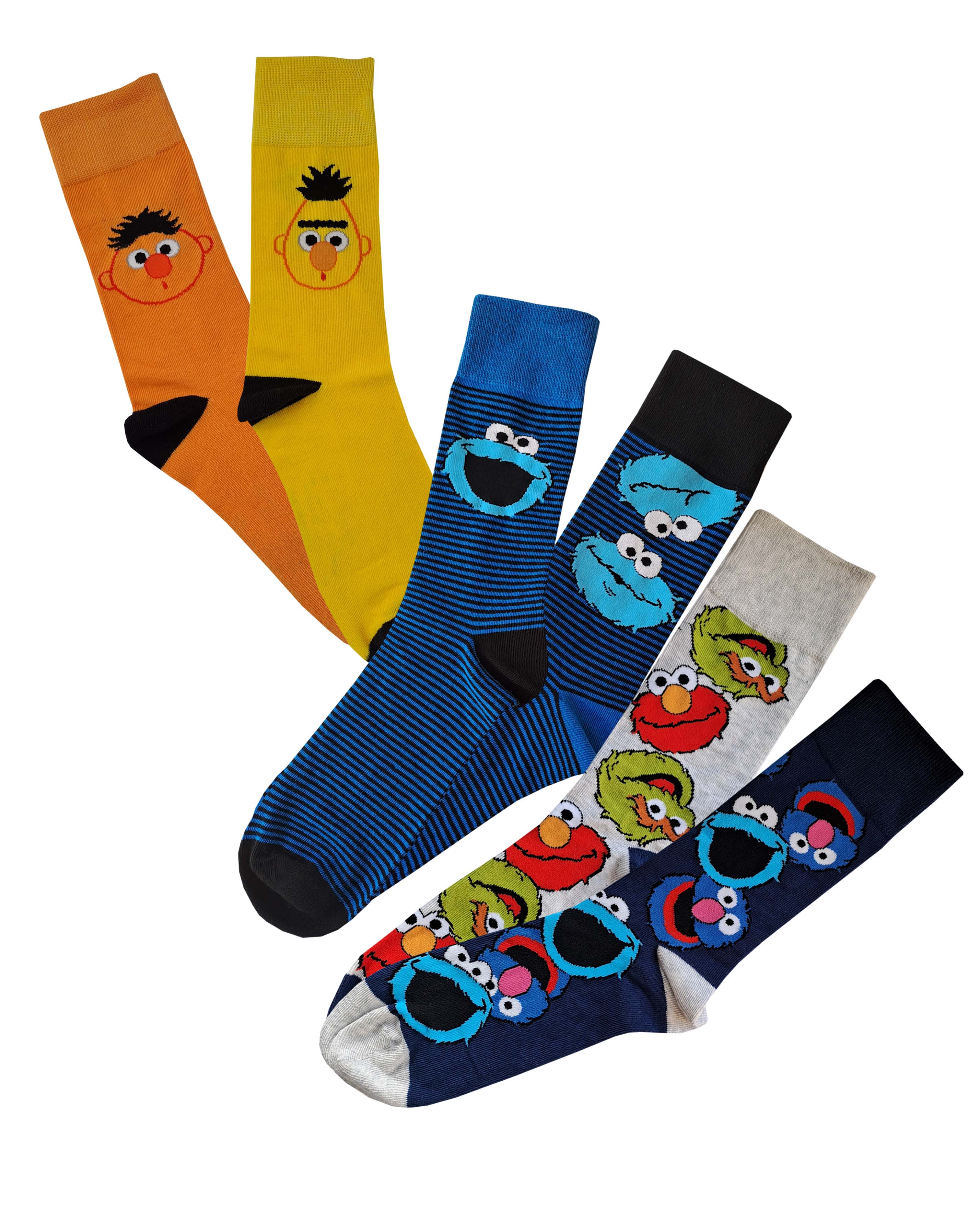 Mens 6pk Sesame St Socks